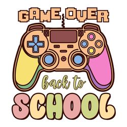 groovy game over back to school png digital download files