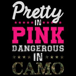pretty pink dangerous in camo hunting digital download files