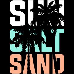 sun salt sand coconut tree funny summer digital download files