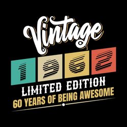vintage 1962 limited edition 60 years digital download files