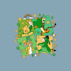 Cute Winnie The Pooh With Shamrock PNG