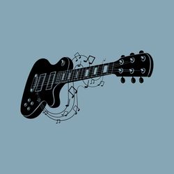 Electric guitar SVG/ Guitar notes DXF/ Guitar Clipart/ Svg Files, printing design, cutting, Guitar silhouette, guitar, R