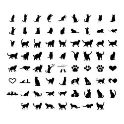 70 cat silhouette svg bundle cut file digital download files