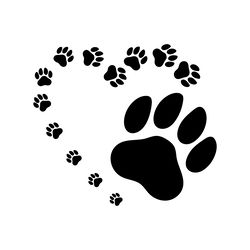 dog paw heart digital download files