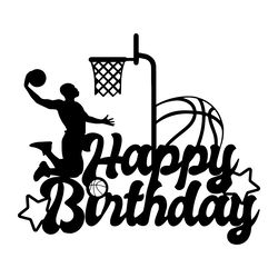 basketball birthday cake topper svg digital download files