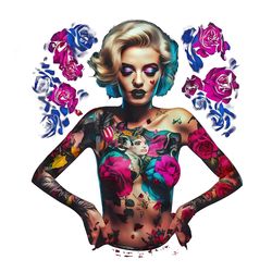 marilyn monroe tattoo png marilyn day of the dead pink rose png
