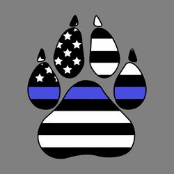 police dog paw print - thin blue line digital download files