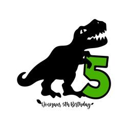 dinosaur 5th birthday svg digital download files