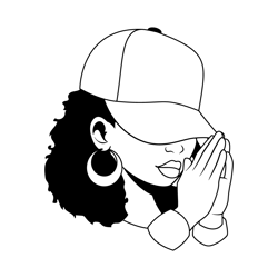 praying hands black woman silhouette digital download files
