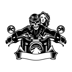 skeleton couple motorcycle handle bars svg