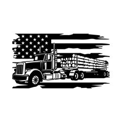 us flag logging truck svg truck illustration - logging shirts