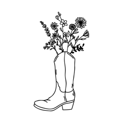 cowboy boots with flower cut files svg png jpeg gif cricut design space files