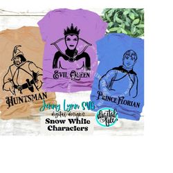 seven dwarfs bundle evil queen huntsman and prince florian snow white svg digital download