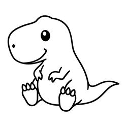 t-rex outline svg cut file for cricut silhouette baby dino cute tyrannosaurus rex jurassic