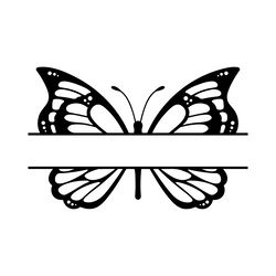 butterfly split monogram svg digital download files