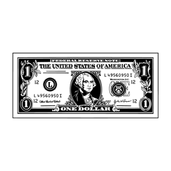 1 dollar bill svg file digital download files