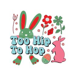 Too Hip to Hop Easter Sublimation Design