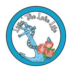 anchor livin' the lake life floral svg