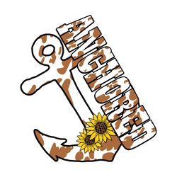 anchored cowhide flower svg