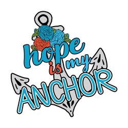 hope is my anchor floral svg