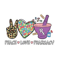 peace love pharmacy halloween svg