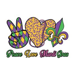 peace love mardi gras festival svg