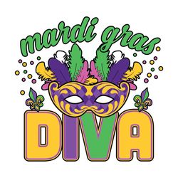 mardi gras diva svg