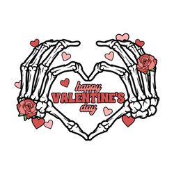 skeleton hands happy valentine svg