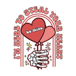 steal your heart skeleton valentine svg