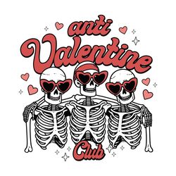 anti valentine club skeletons svg