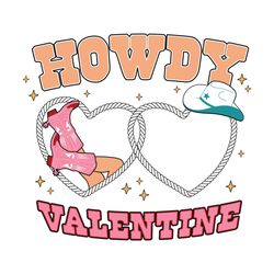 howdy valentines rope hearts svg