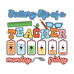 teacher life battery svg