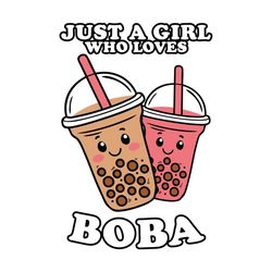 just a girl loves boba svg