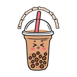 kawaii boba tea love you svg