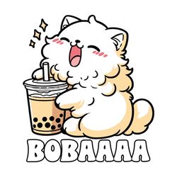 cute cat wants boba svg