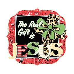the real gift is jesus cross plaid svg