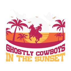ghostly cowboys in the sunset