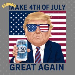 trump busch light make 4th of july great again usa flag png