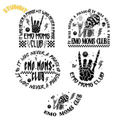 emo moms club motherhood svg bundle digital download files