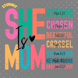 she is mom strong chosen beautiful svg digital download files