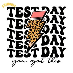 test day you got this pencil lightning bolt svg