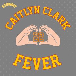 caitlin clark fever 22 heart hand svg digital download files