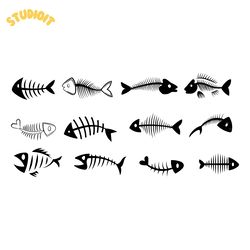 fish bone svg byndle digital download files