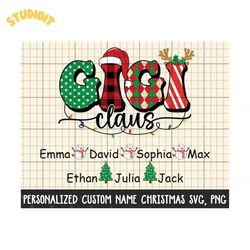 custom christmas gigi claus svg, png, custom grandma claus christmas svg ,file for sublima