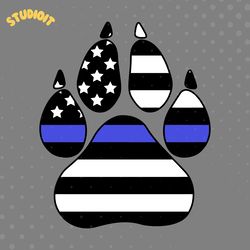 police dog paw print - thin blue line digital download files