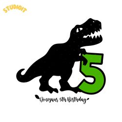 dinosaur 5th birthday svg digital download files