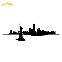 new york skyline waterfront ny usa - svg download file - plotter file - plotter - plotter