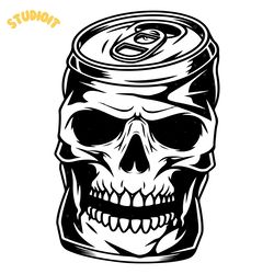 skull beer can svg digital download files