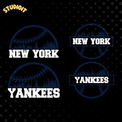 new york city baseball skyline for cutting & - svg, ai, png, cricut and silhouette studio