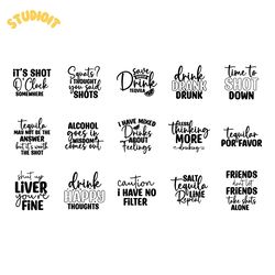 shot glass quotes svg bundle digital download files